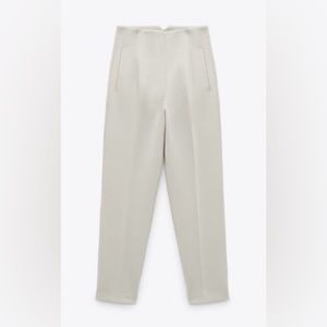 High Waisted Ankle Cropped Pants w/Pockets-Med-Oyster White-EXCELLENT CONDITION!